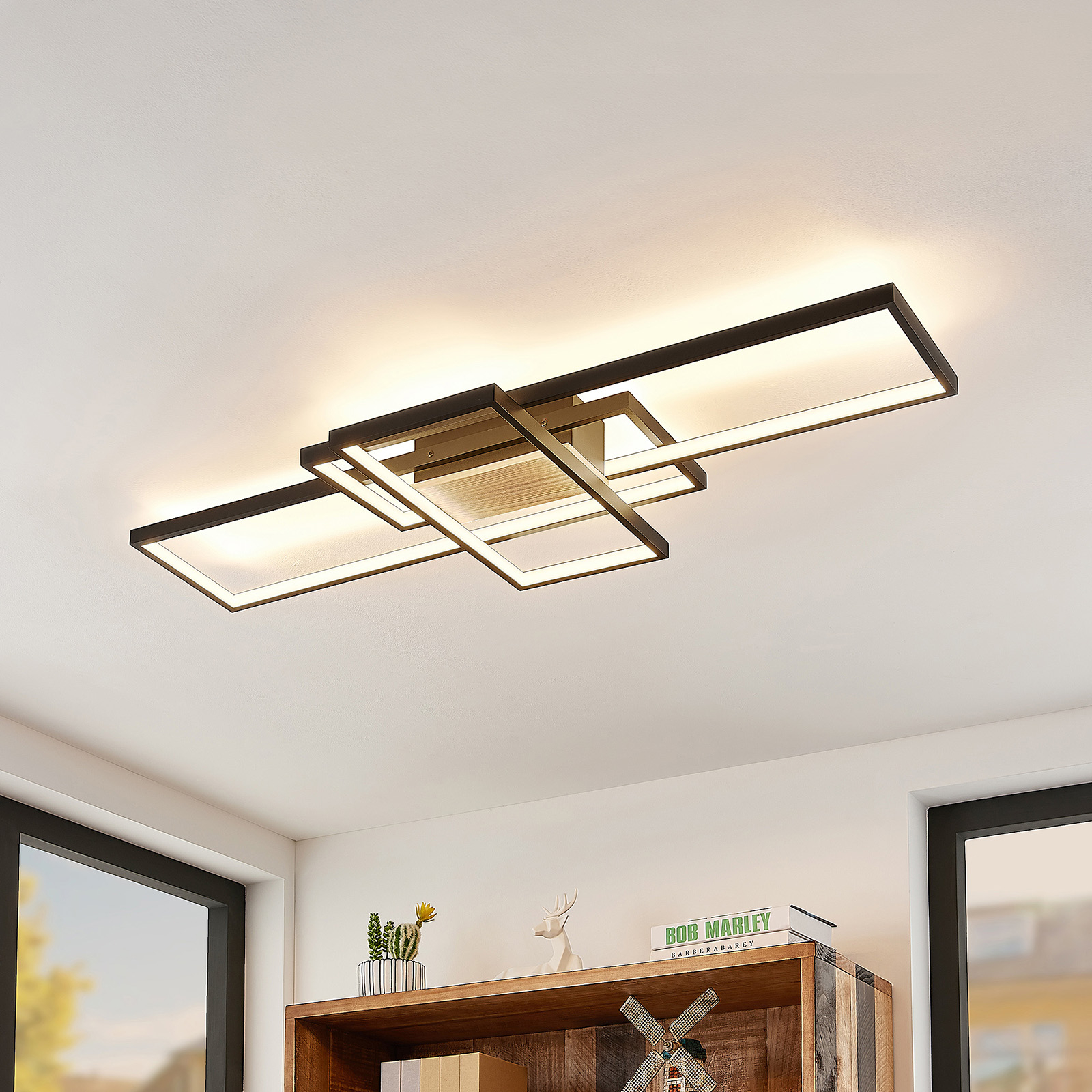 Lindby Emiljan LED-taklampa, matt svart