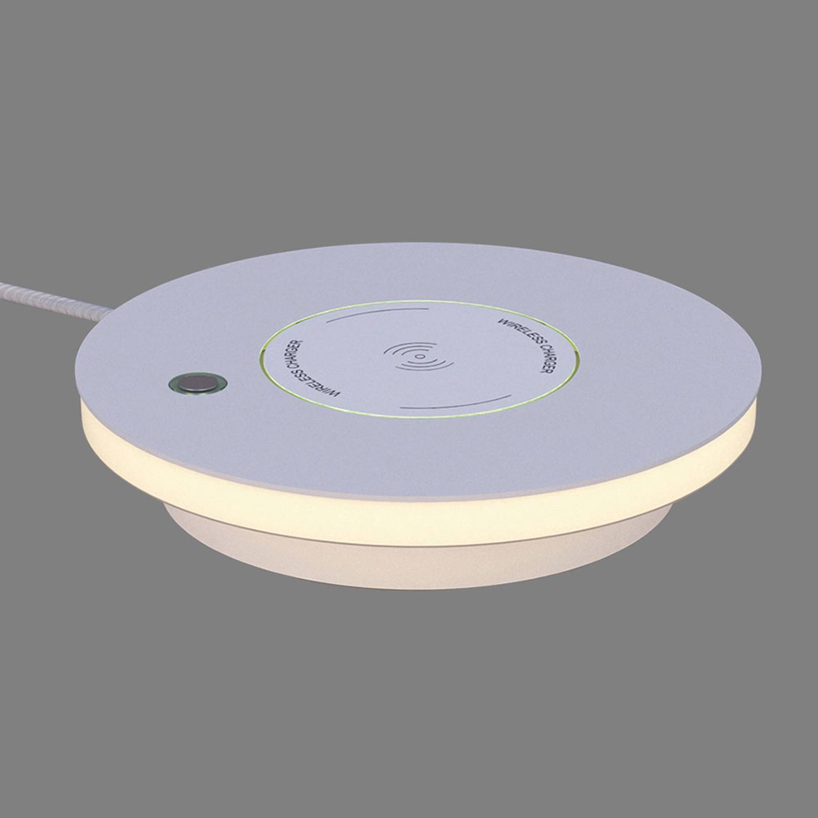 LED-bordslampa Ekil, QI-laddstation, vit