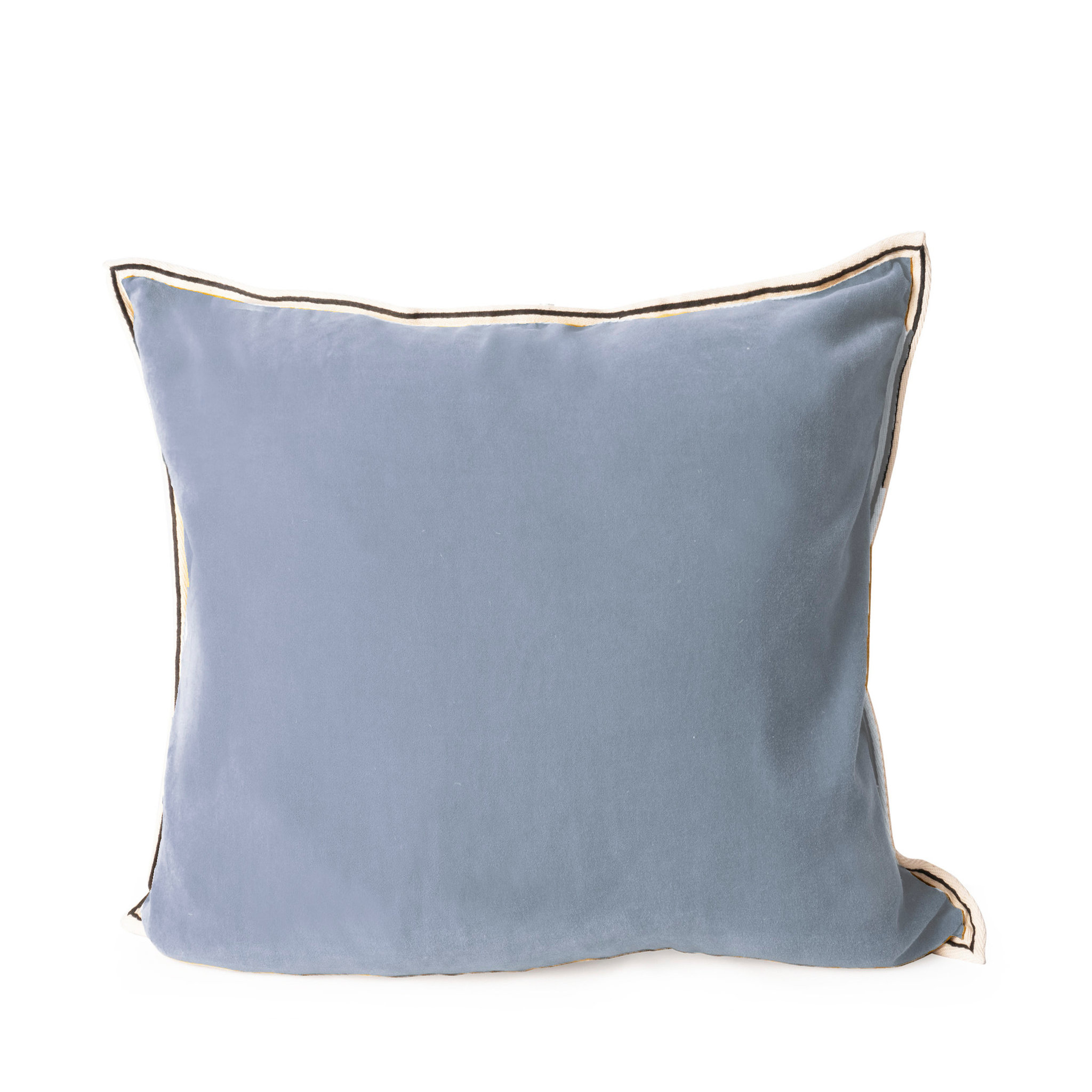 Kuddfodral Pacific Blue Striped Edge Velvet 50x50 cm, 50X50