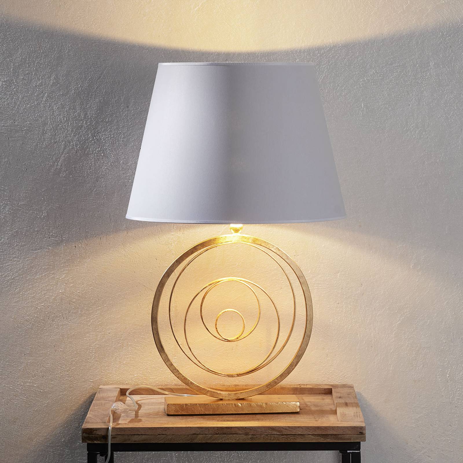 Ädel bordslampa Slim med gyllene fot