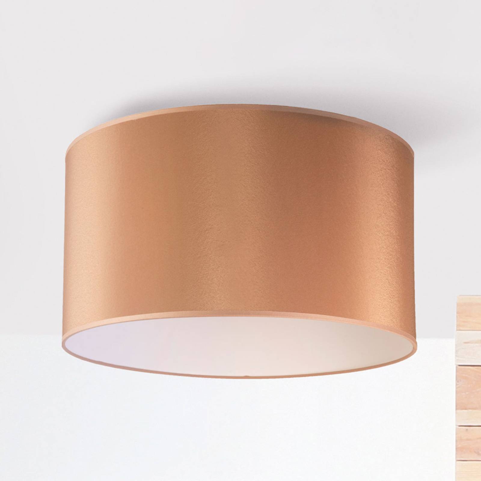 Taklampa Dorset av textil, cappuccino