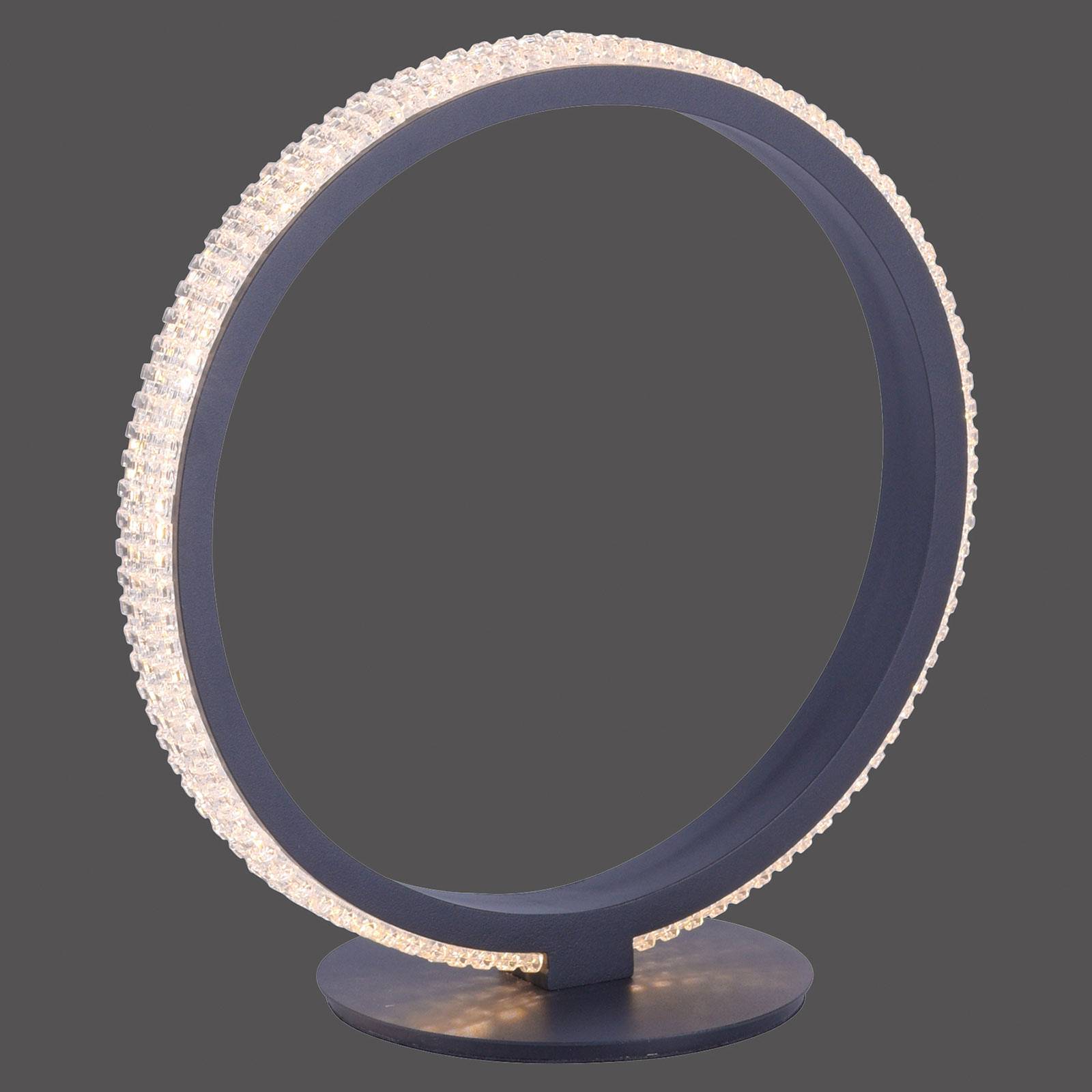 LED-bordslampa Musa, ringformad, svart