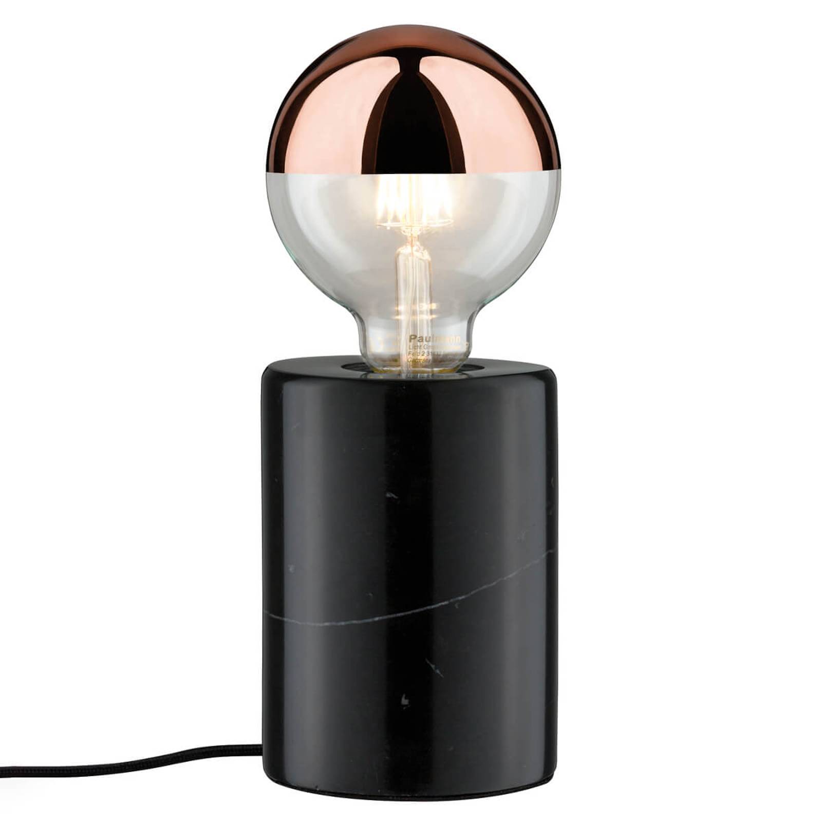 Svart bordslampa Nordin i marmor