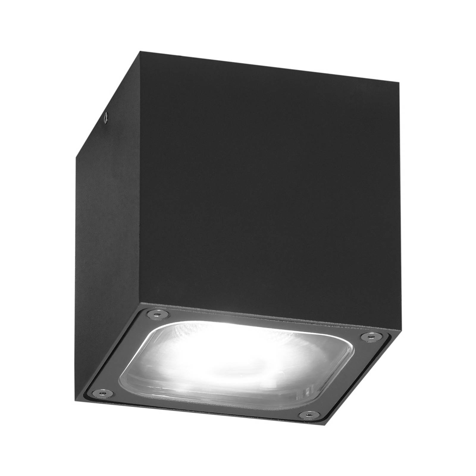 LED-taklampa Cesena kubform antracit
