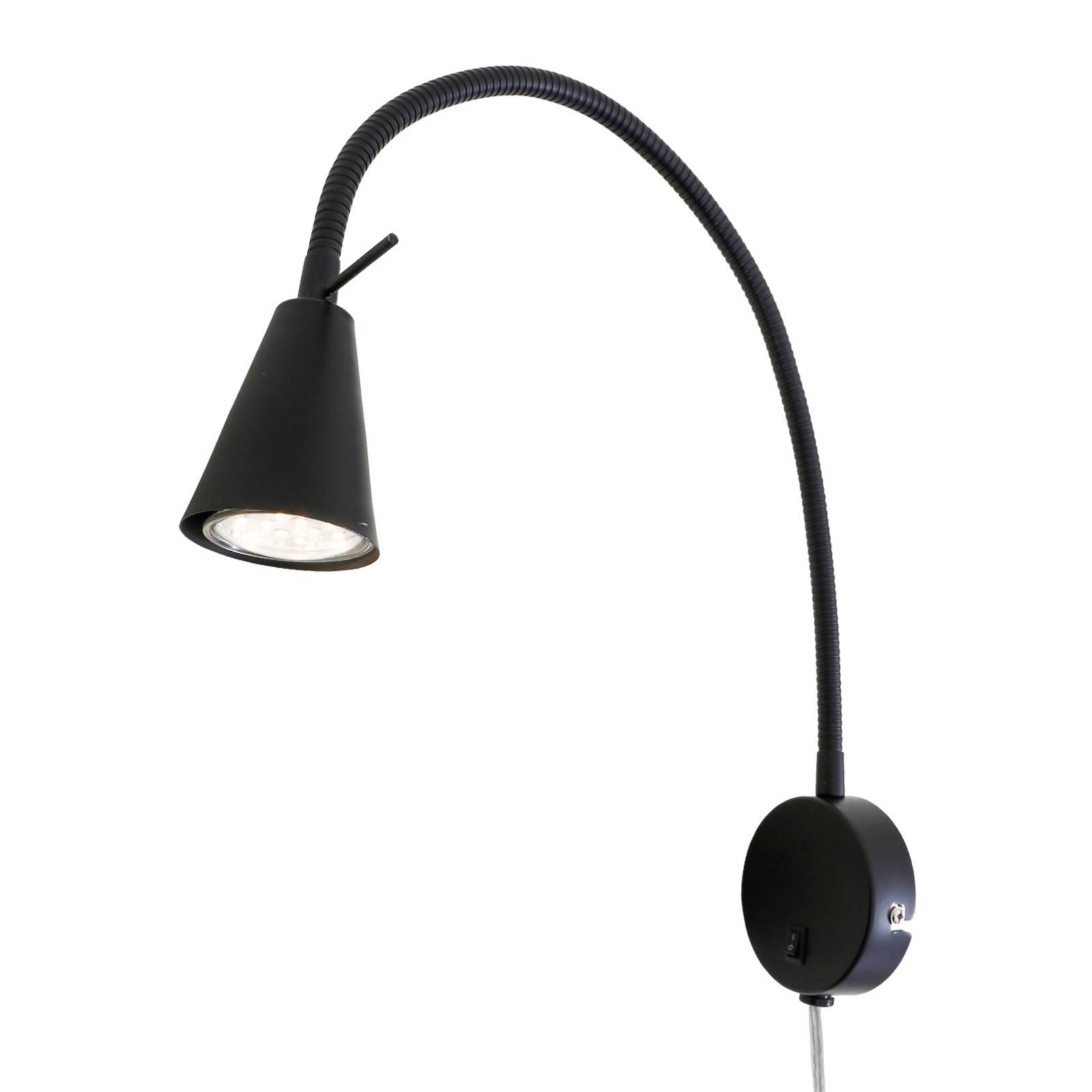 LED-vägglampa 2028 med väggelement, svart