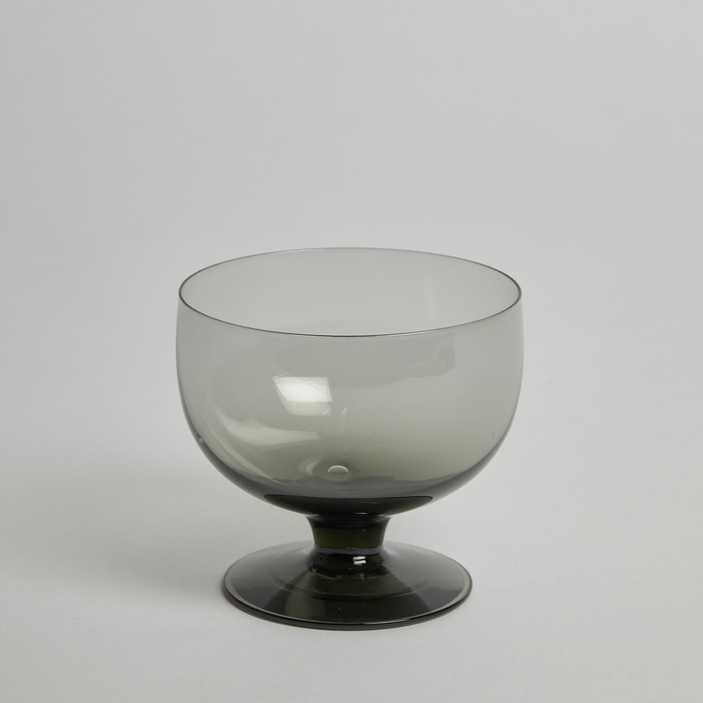 Vintage - Dessertskålar i Rökfärgat Glas 10 st