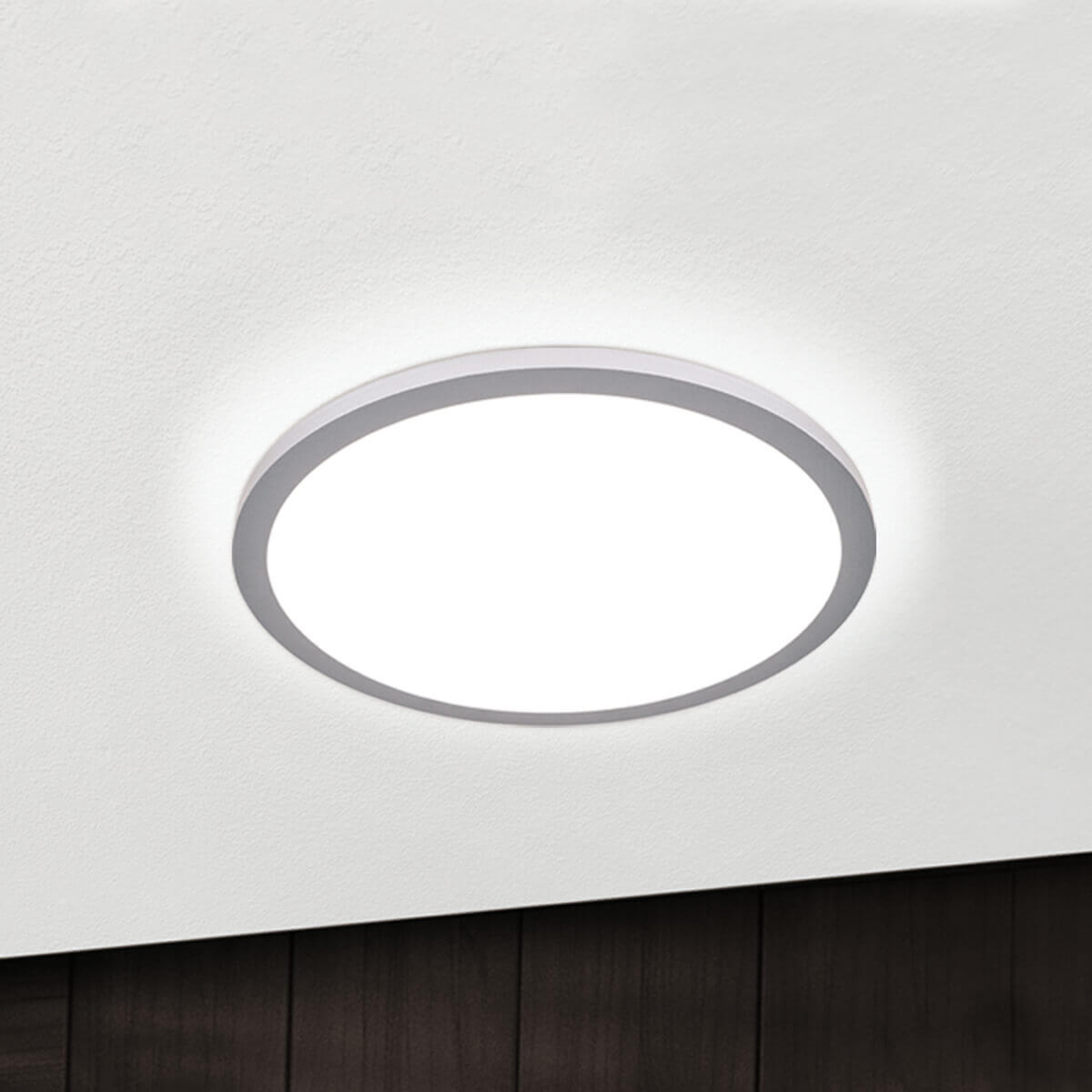 Titanfärgad LED-taklampa Aria, dimbar – 40 cm