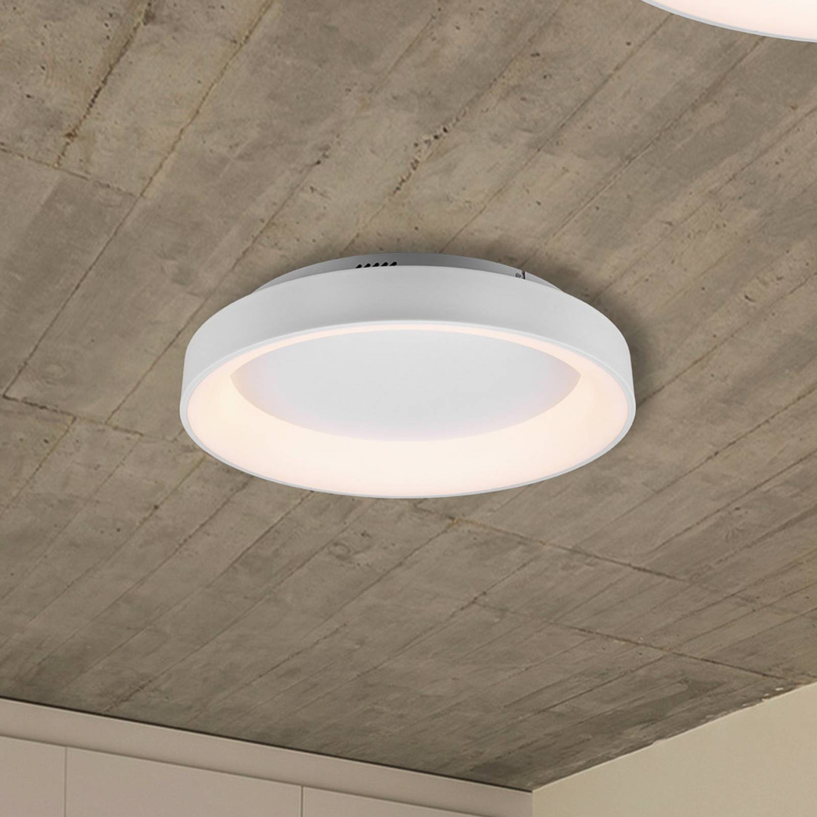 LED-taklampa Girona med fjärrkontroll, vit
