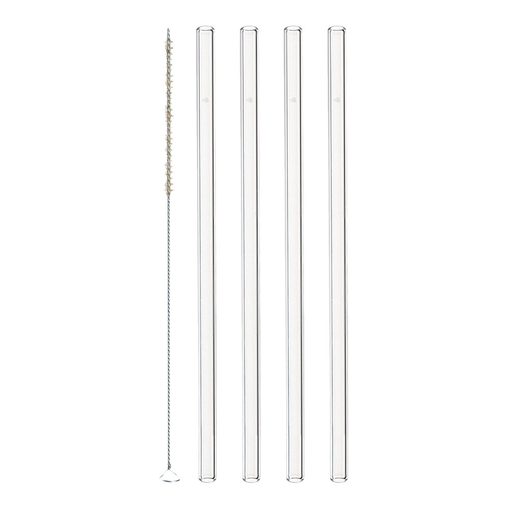 Leonardo - Ciao Sugrör i glas 20 cm + Borste 4-pack Klar