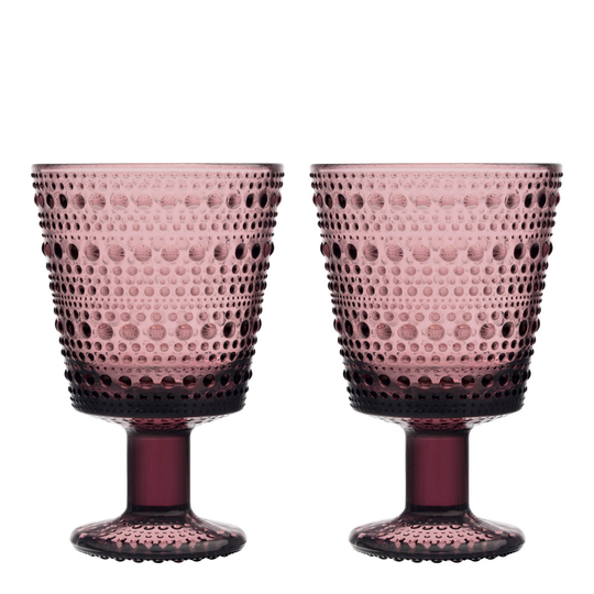 Iittala - Kastehelmi Glas på fot 26 cl 2-pack Ljung