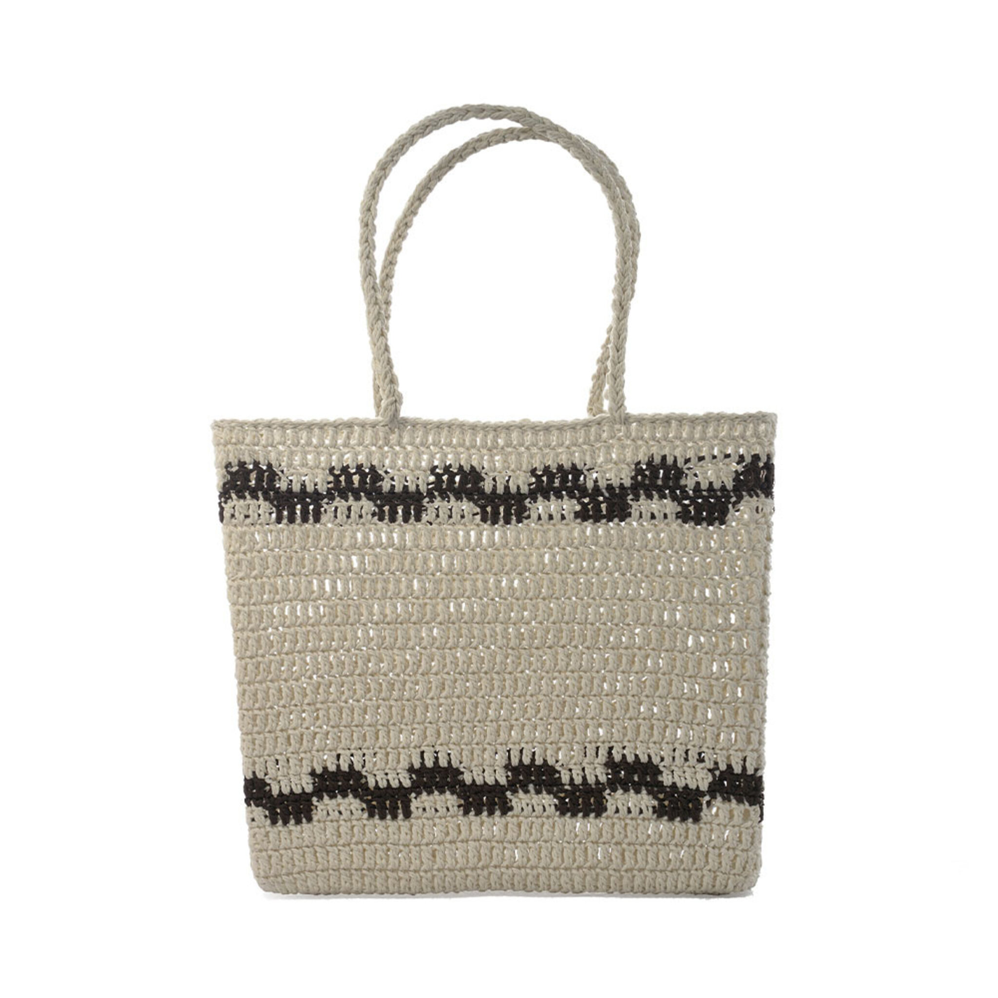 Crochet Basket Black Line Natural, ONE SIZE