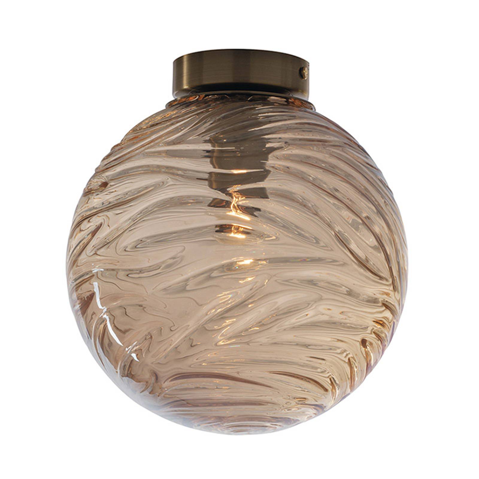 Taklampa Nereide, glas brons