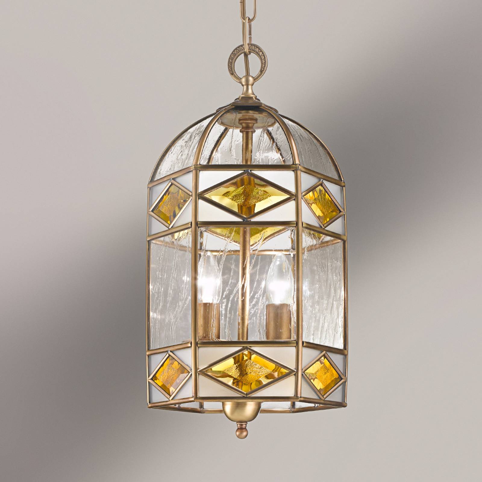 Emilia - taklampa med katedralglas
