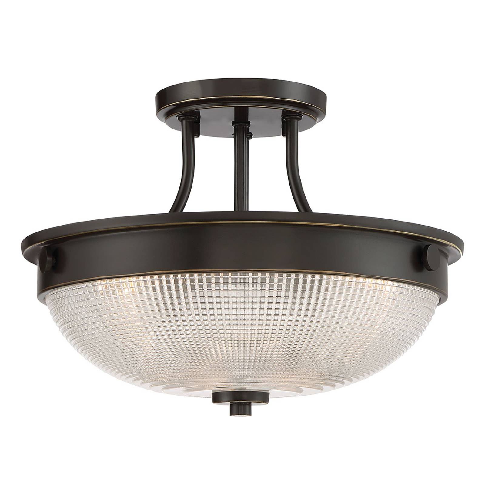 Glas-taklampa Mantle med bronsfinish