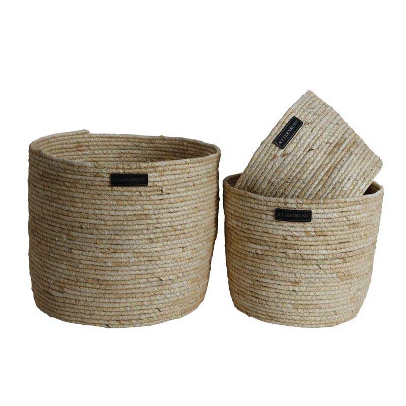 Flätad korg Corn 3-pack