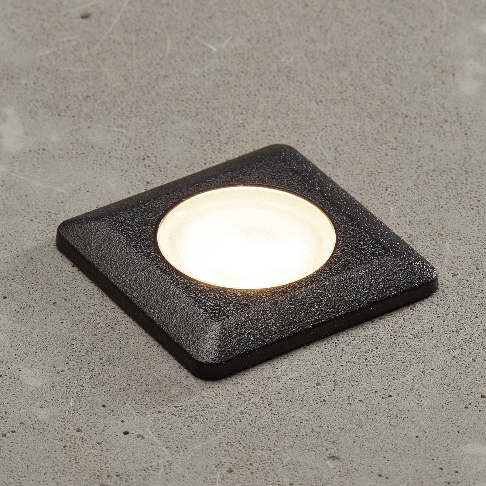 LED-inbyggnadslampa Aldo kantig svart/klar 3 000 K
