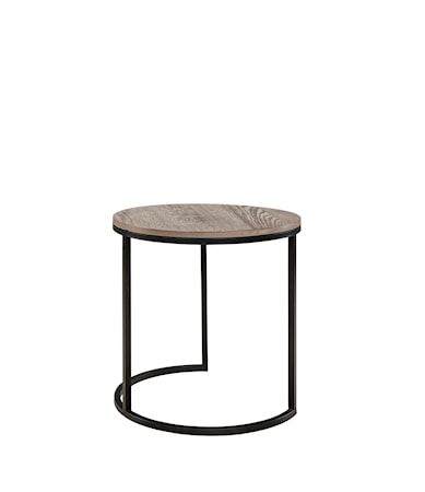 MASON side table round antique grey oak