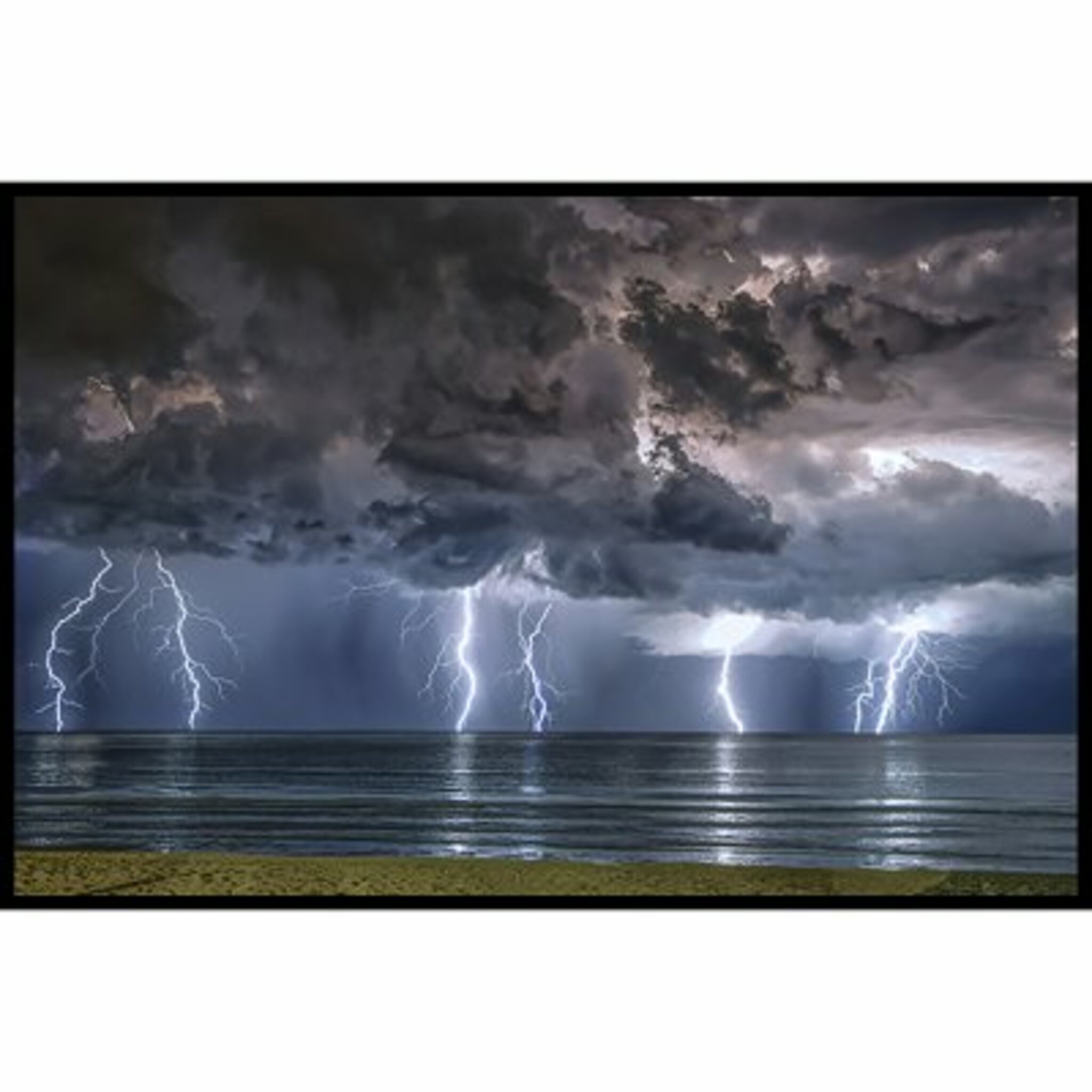 Lightning Ocean Poster