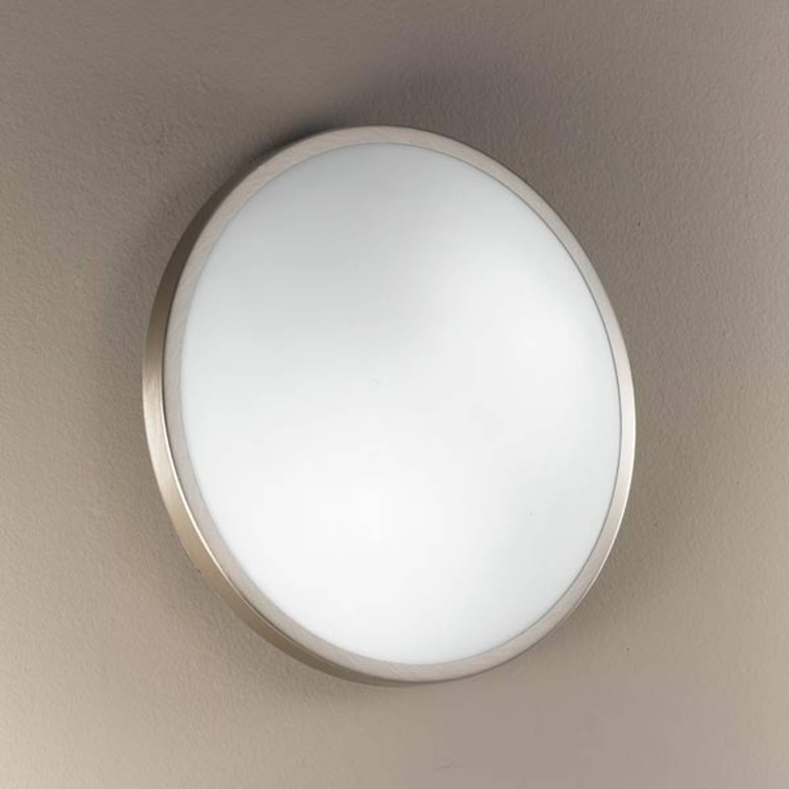 Plafond- och vägglampa PLAZA, 21,5 cm, nickel