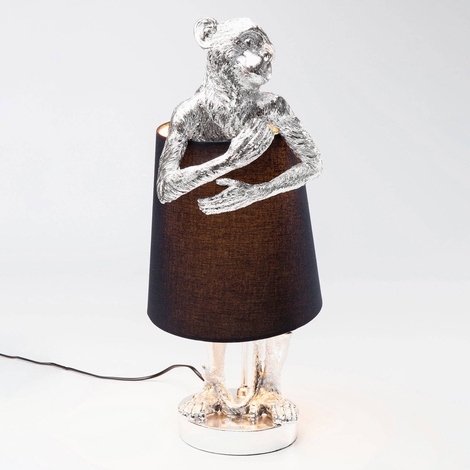 KARE Animal Monkey bordslampa silver/svart