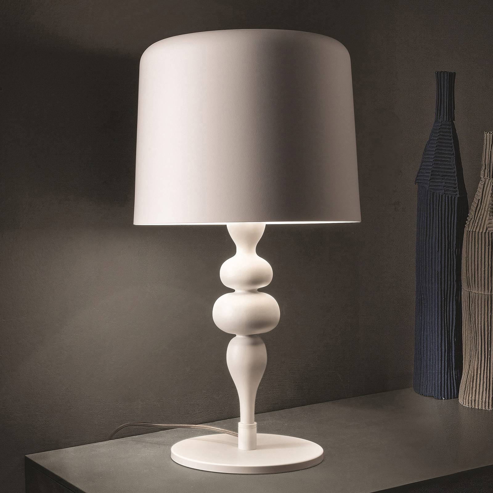Bordslampa Eva TL1 M, höjd 53 cm matt vit