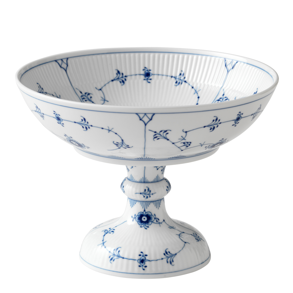 Royal Copenhagen - Blue Fluted Plain Skål på fot 80 cl 15 cm