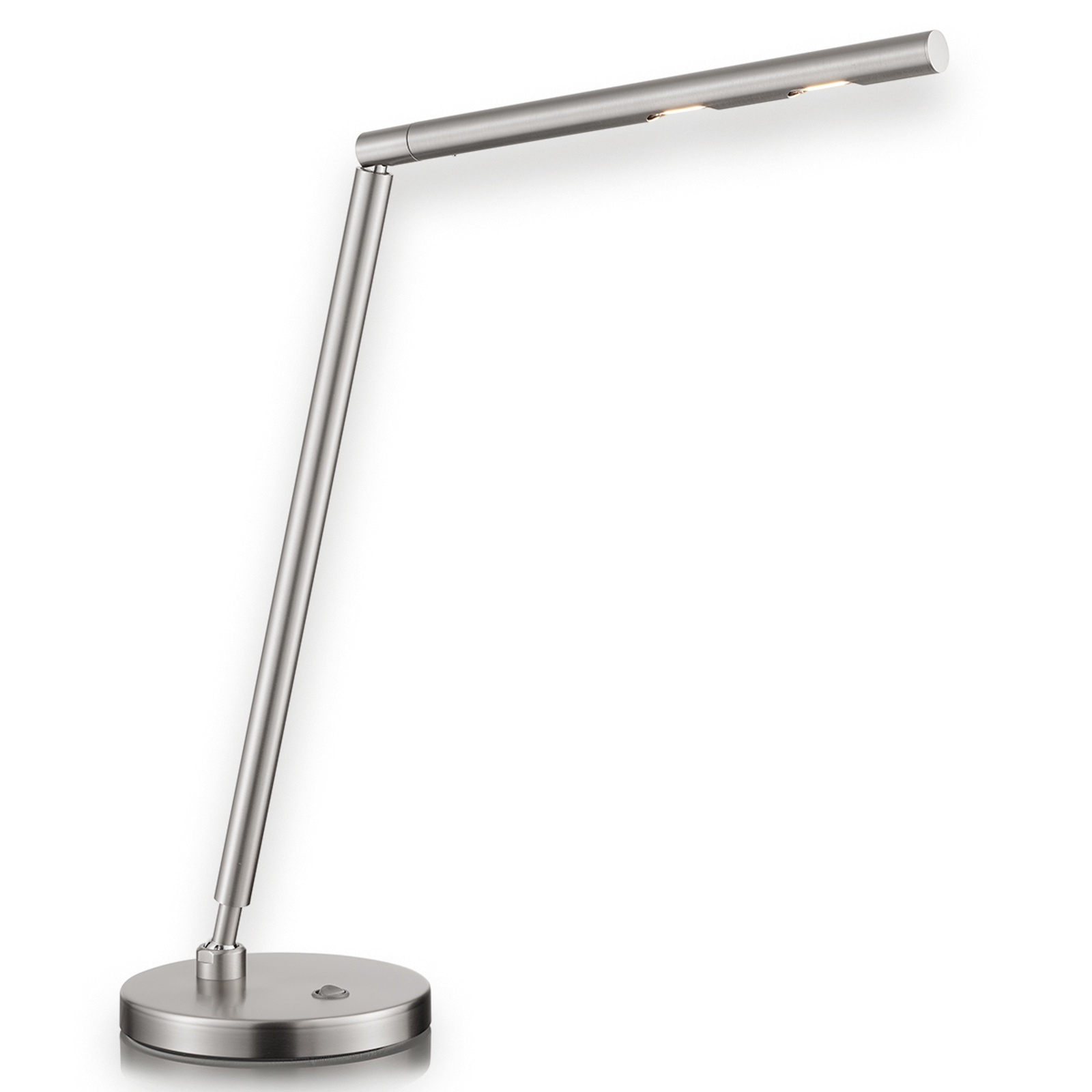 Förnicklad, tidlös LED-skrivbordslampa Glance