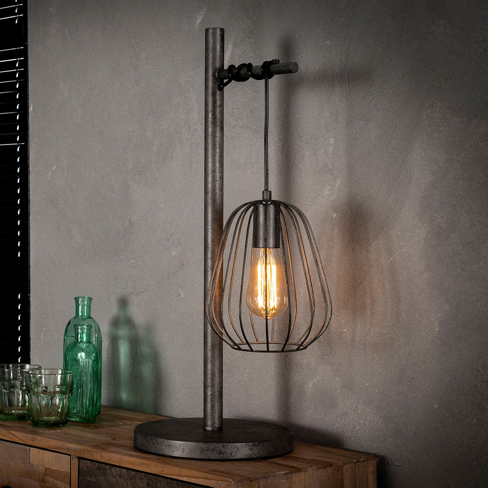 Bordslampa Kooitje av metall med burskärm