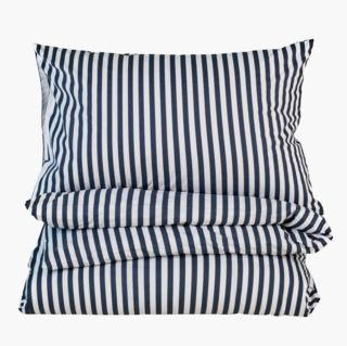 Classic stripe påslakanset marinblå