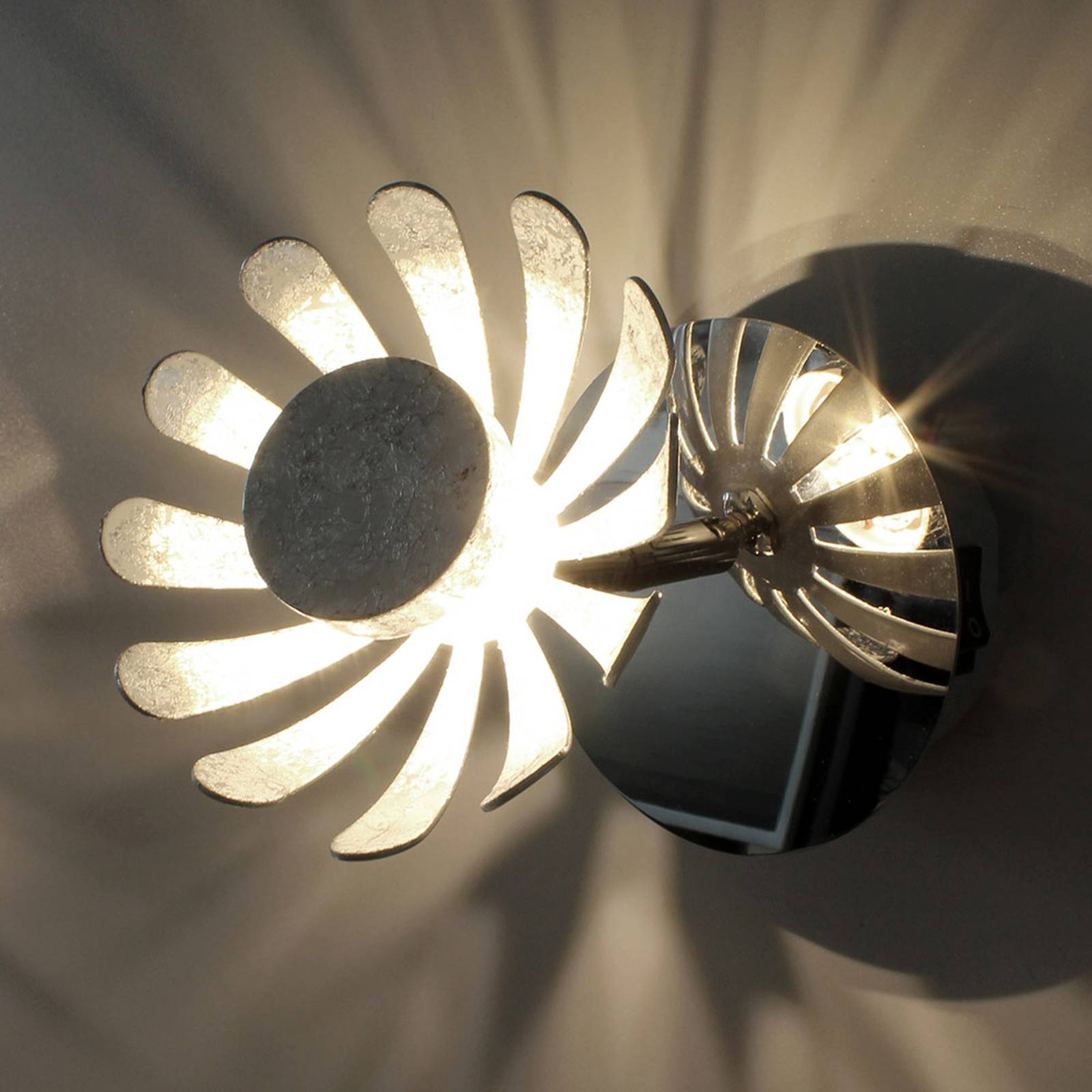 LED-vägglampa Bloom silver