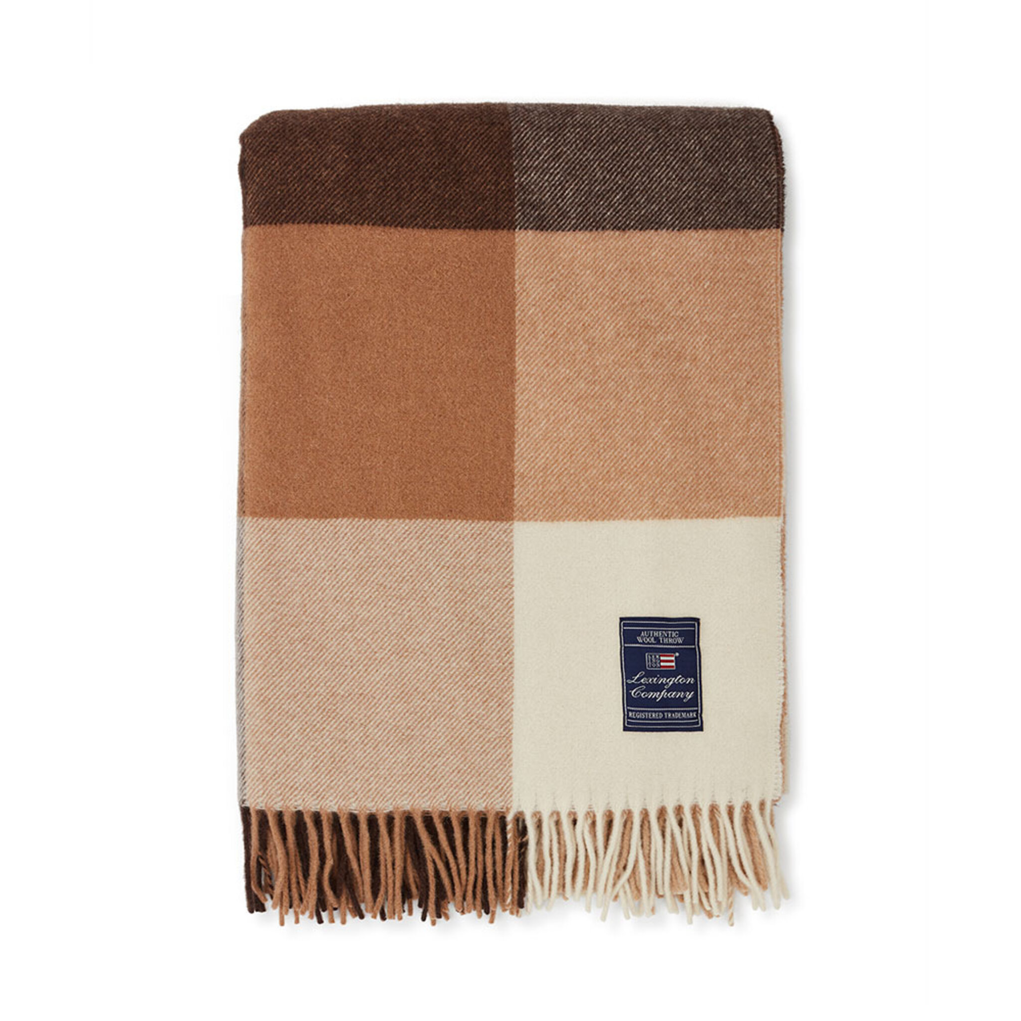 Throw Checked Recycled Wool, 130X170