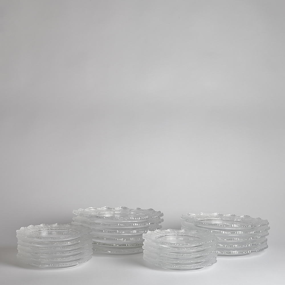 Vintage - Lalique Kristalltallrikar 22 st
