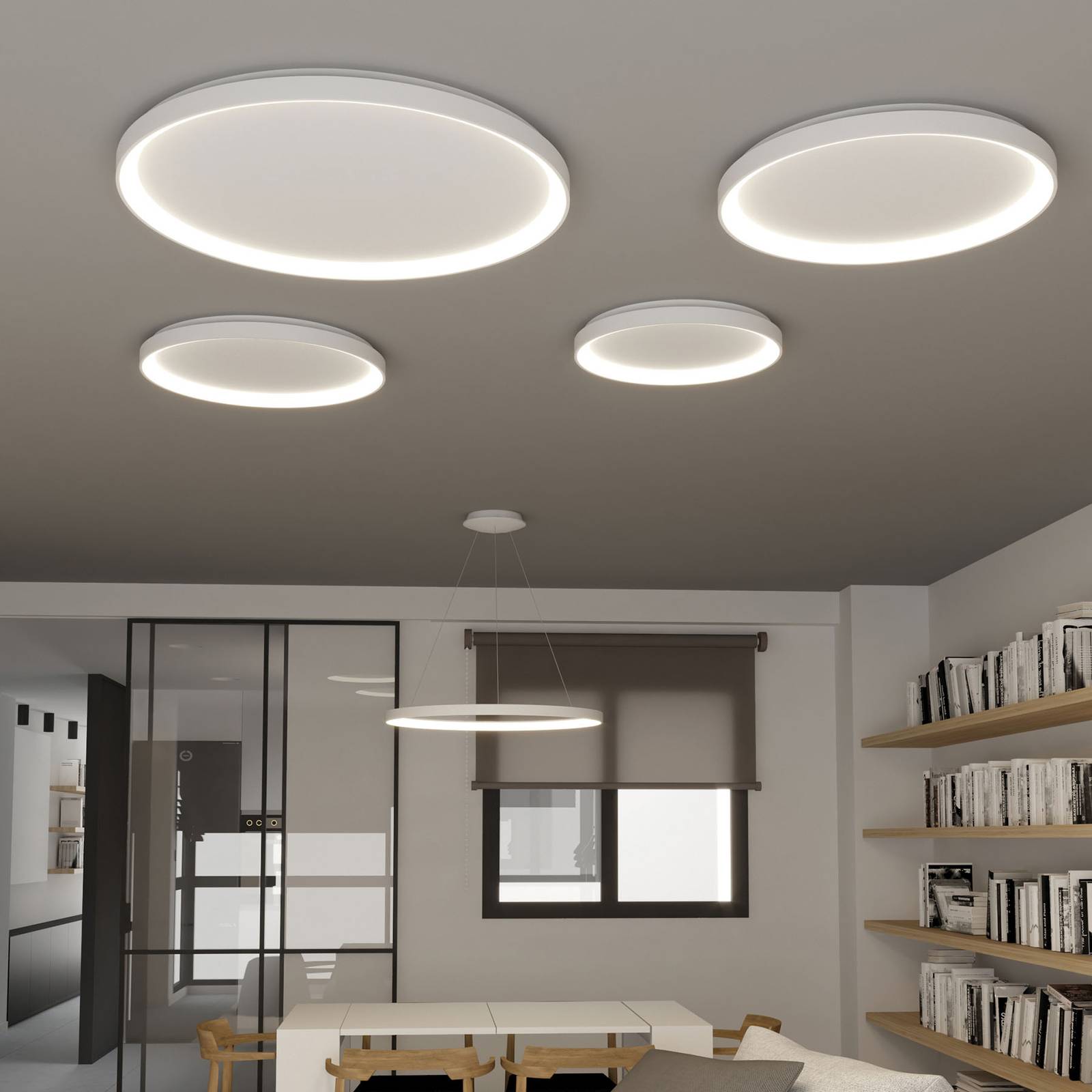 LED-taklampa Grace, DALI, Ø 58 cm, Casambi