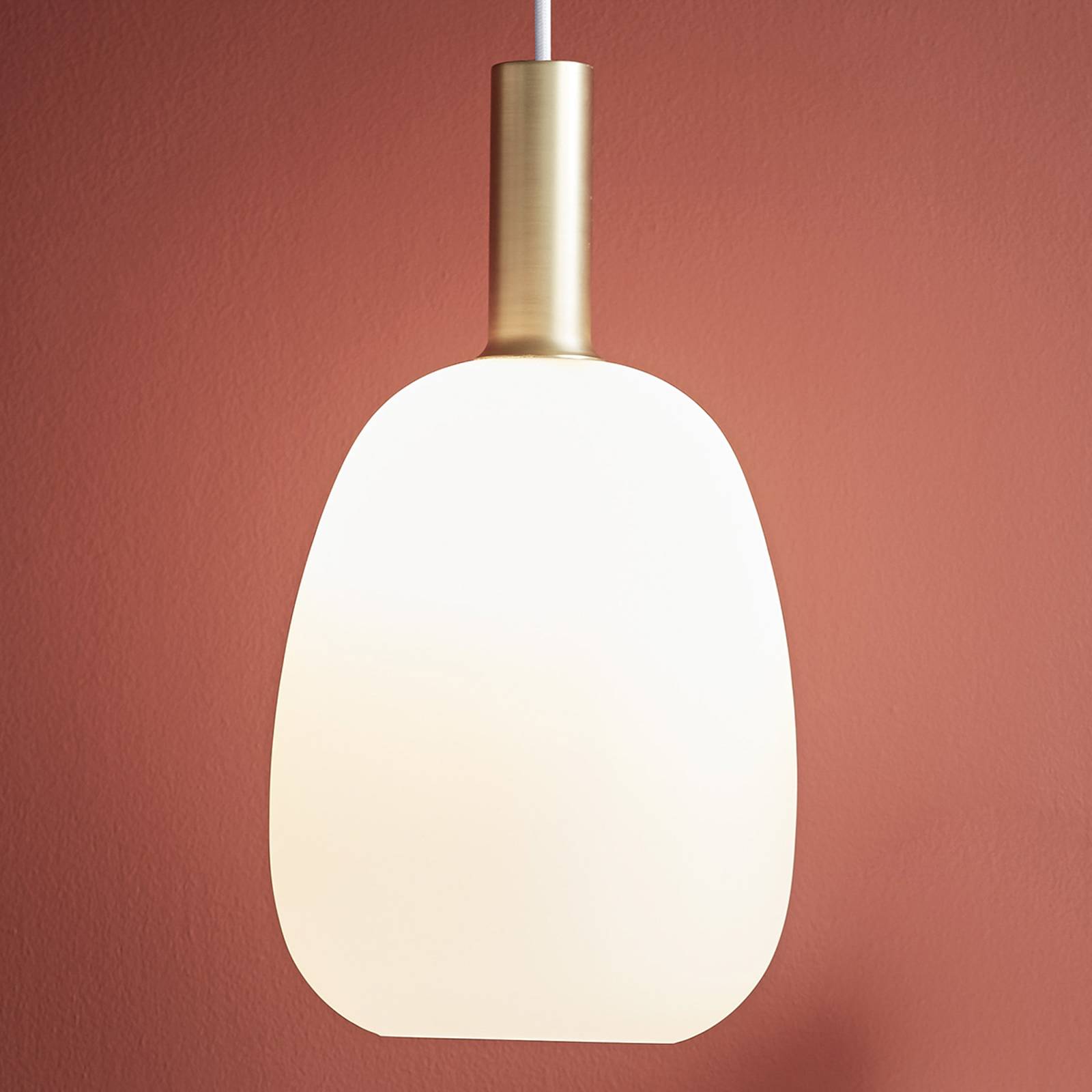 Hänglampa Alton med glasskärm vit Ø 23 cm