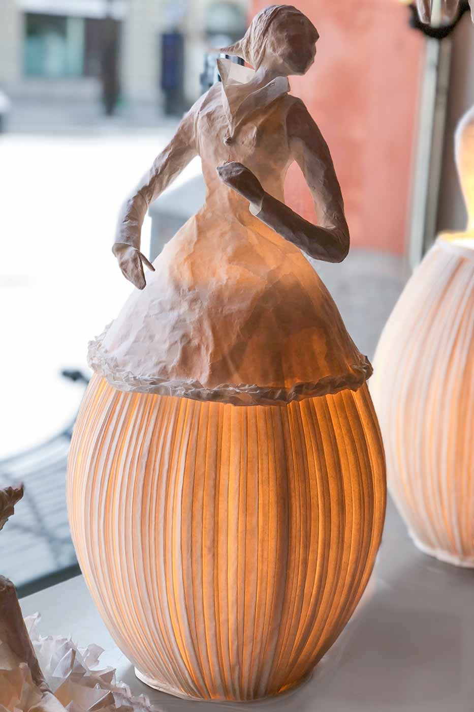 Bordslampa Papier-maché Mademoiselle moyen modèle