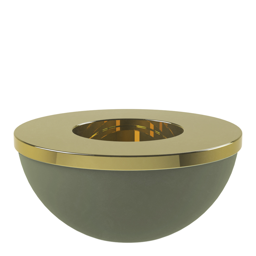 Cooee - Light Bowl Ljushållare/skål 8 cm Grön/Mässing