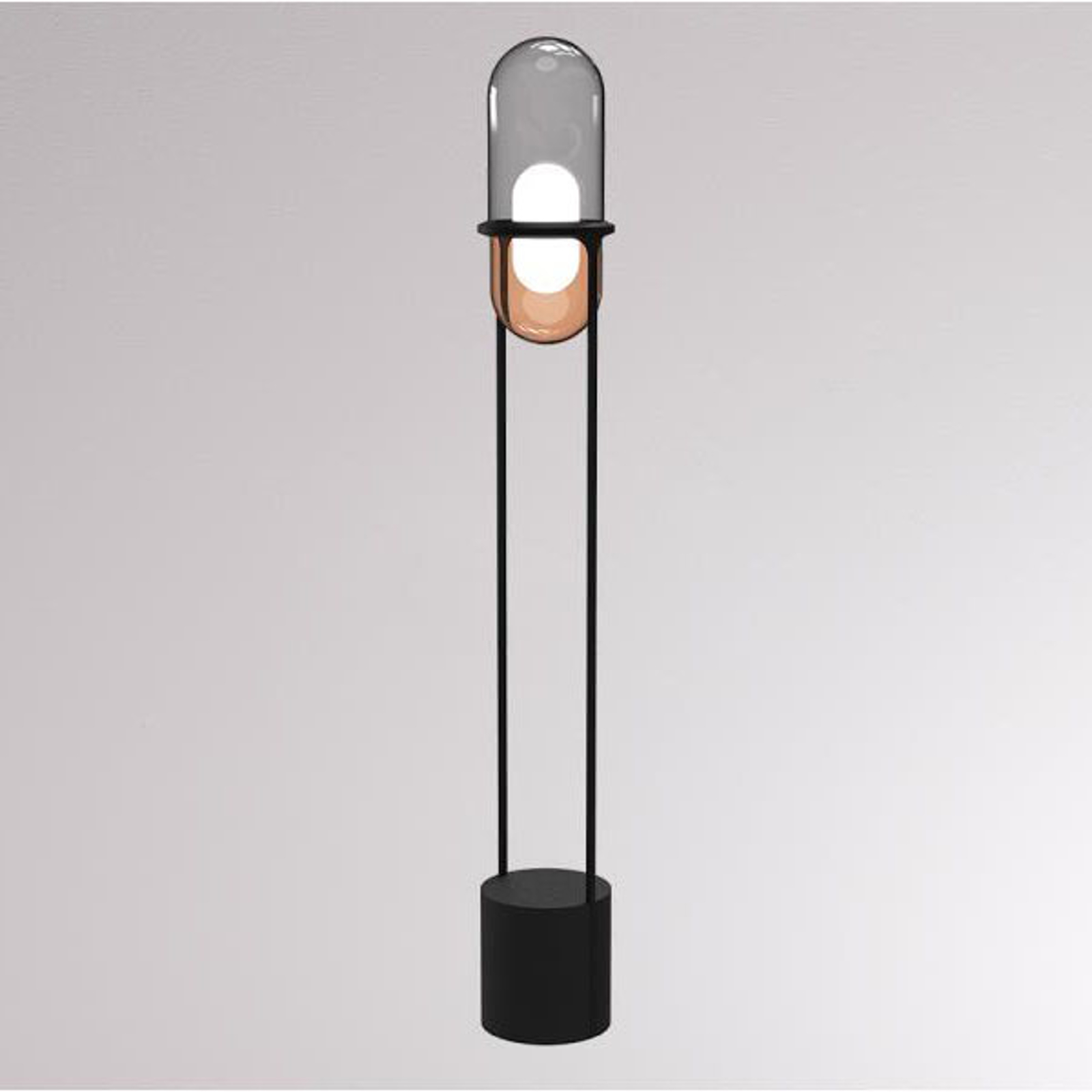 LOUM Pille LED-golvlampa grå/koppar