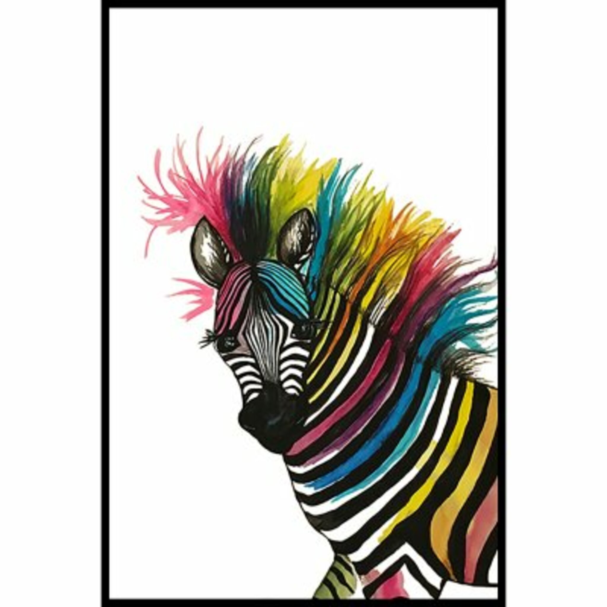 Zebra In Colors Poster
