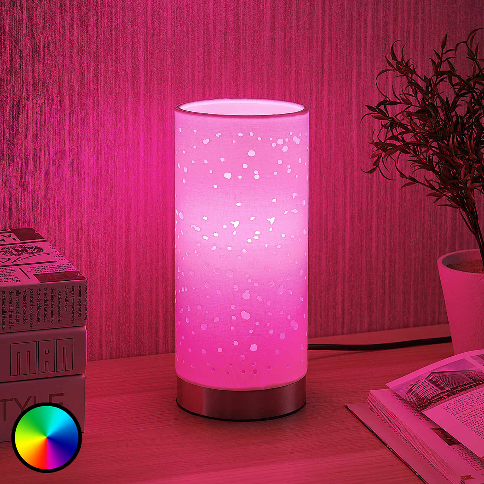 Lindby Smart LED-bordslampa Alwine prickig