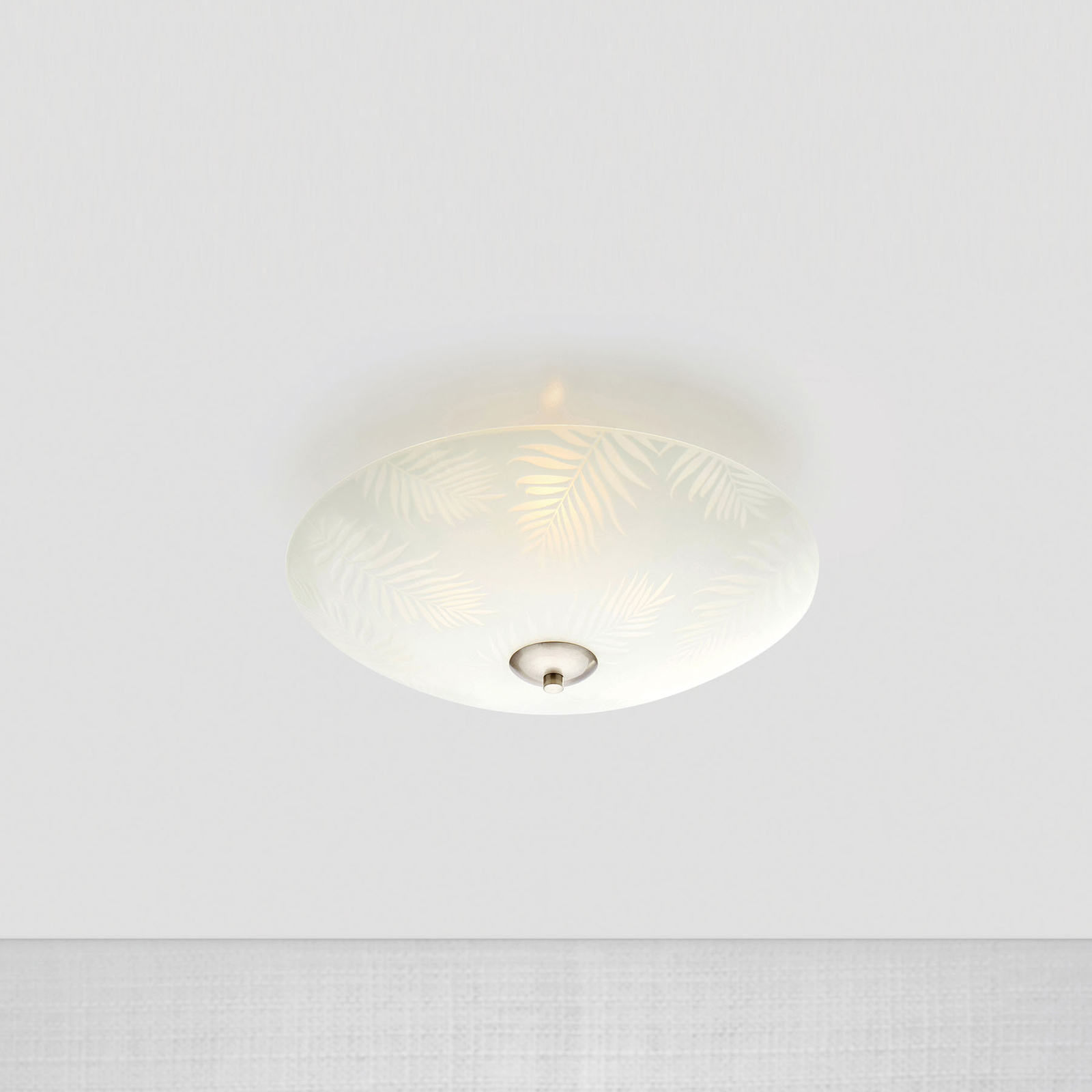 Taklampa Blad av glas, Ø 35 cm