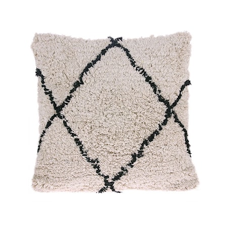 Kudde Bomul Vit/Svart 50x50 cm