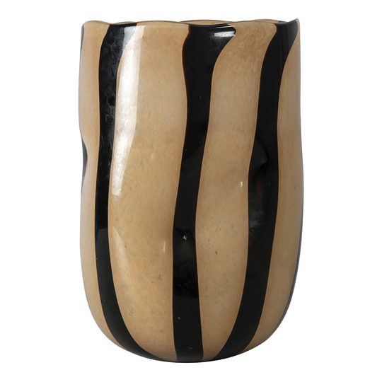 Byon - Curve Vas Curt 30 cm Beige/Svart Randig