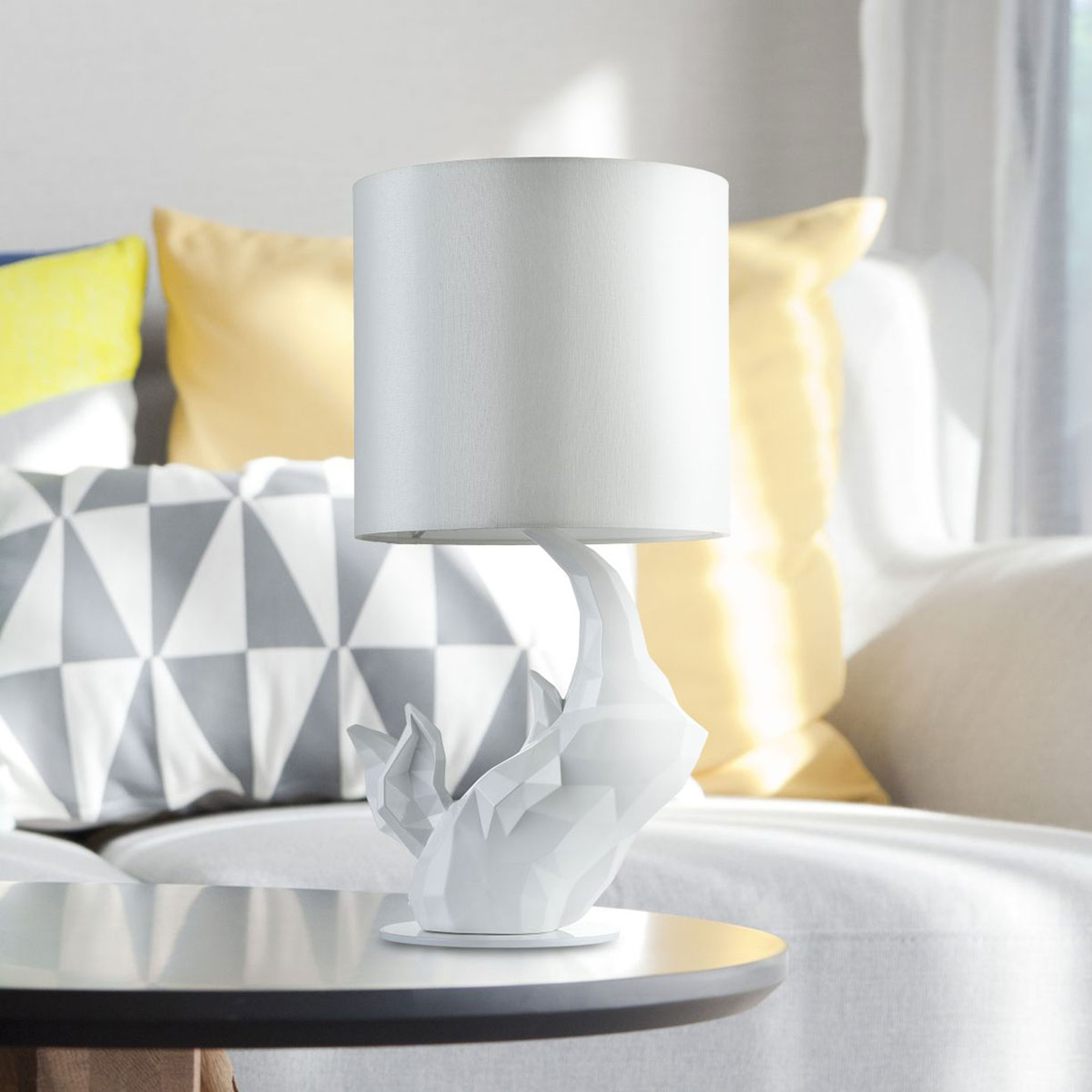 Bordslampa Näshörning vit