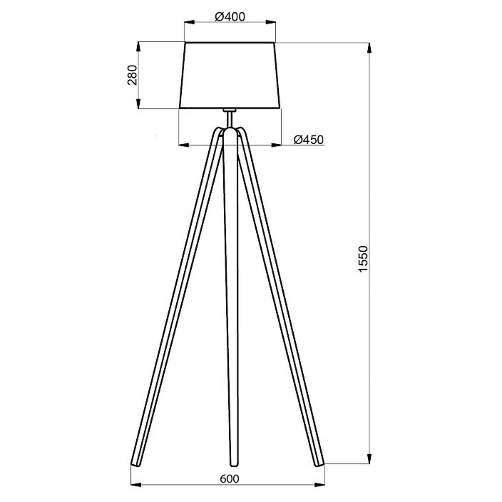 Aluminor Essence trebent golvlampa, svart