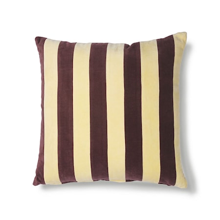 Striped Cushion Velvet yellow/Purple 50x50 cm