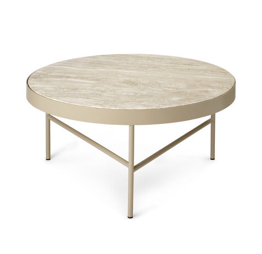 Travertin Soffbord Runt Cashmere Ferm Living