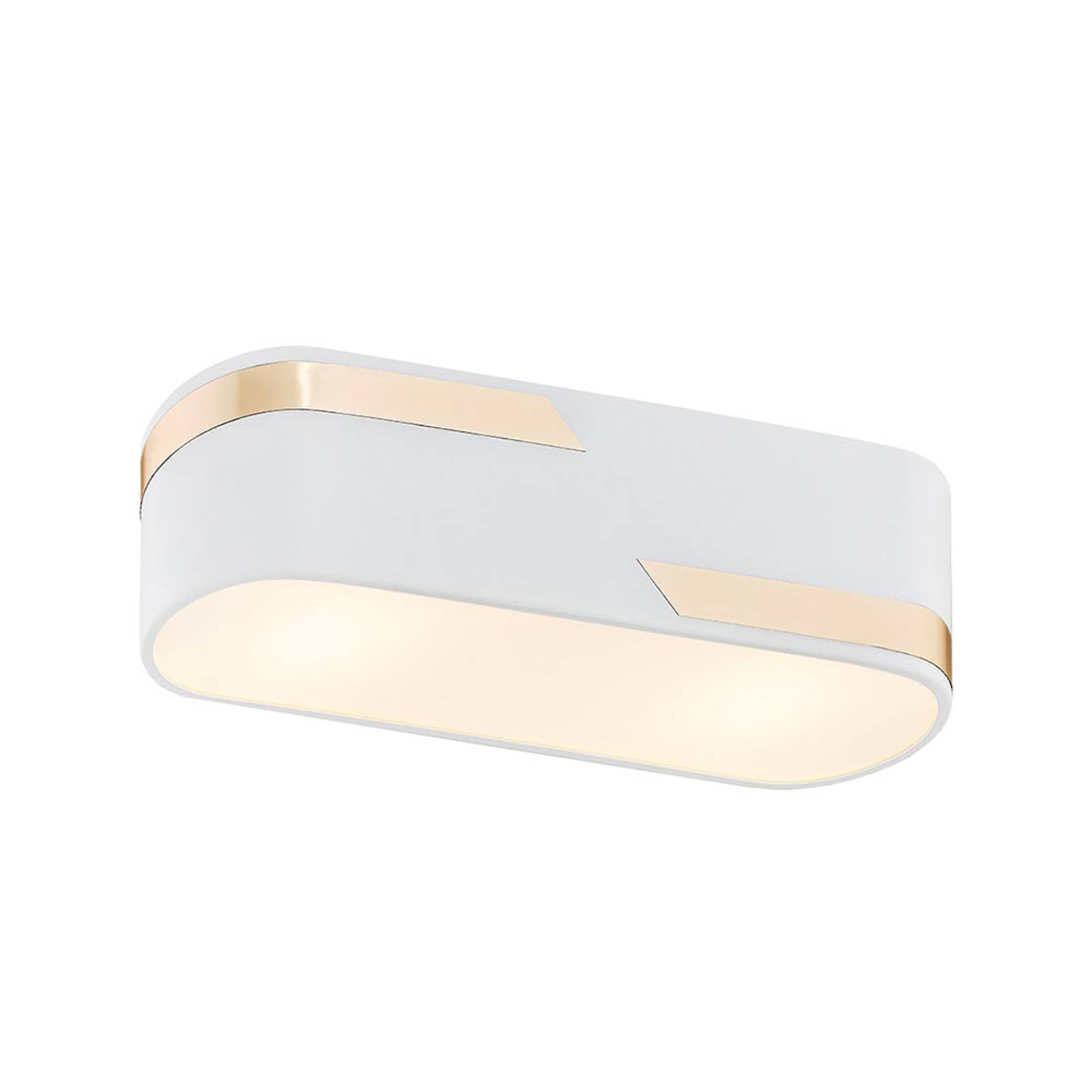 Taklampa Tilden, 30 cm, vit/guld