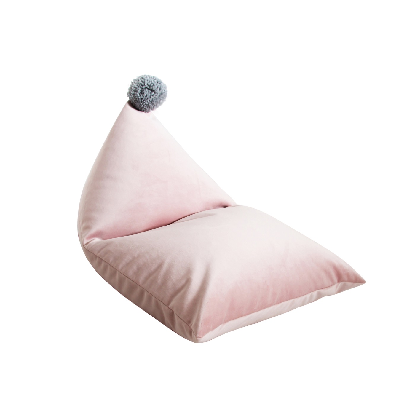 Sittpuff sammet LJUSROSA 70 x 100 cm med pompom