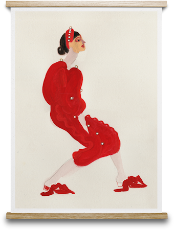 Red With Pearls Poster 50x70 cm