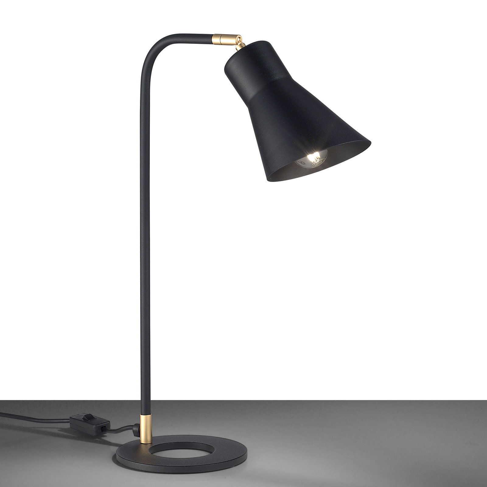 Bordslampa Conico, svart/guld